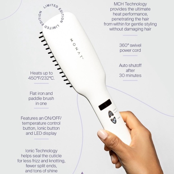 Monat Straight & Smooth 2-in-1 Ionic Straightening Brush - Picture 1 of 9